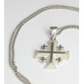 colier " Crucea Ierusalim ", din argint. Israel